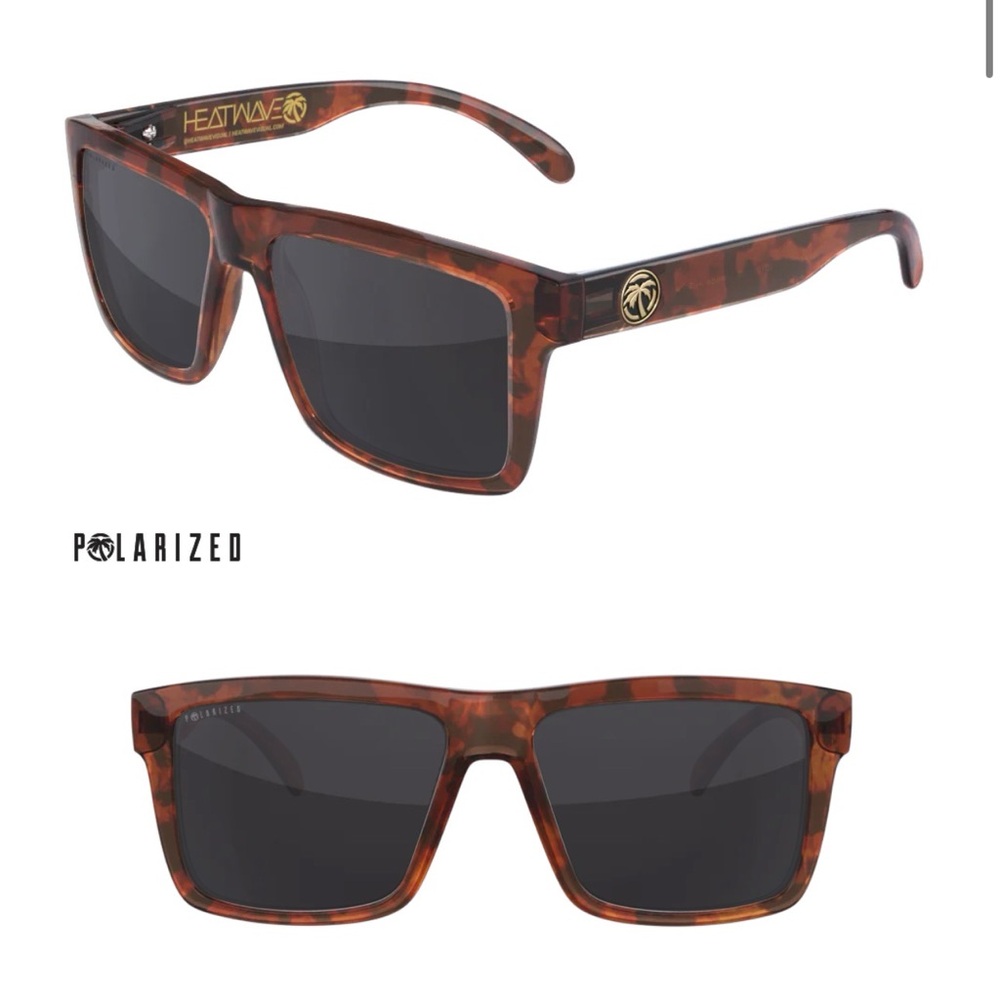 Heatwave Black Polarized Tortoise Shell XL Vise Sunglasses